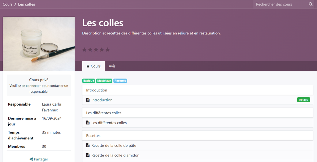 Cours en ligne "Les colles"